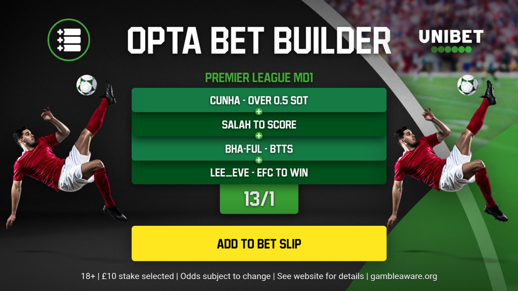 OPTA Bet Builder | MD1: Goals galore as Moyes' magic continues 2 opta BB MD1