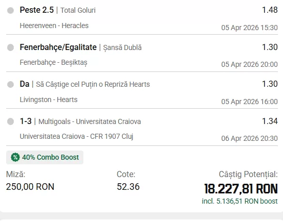 Biletul zilei vineri 3 aprilie 2