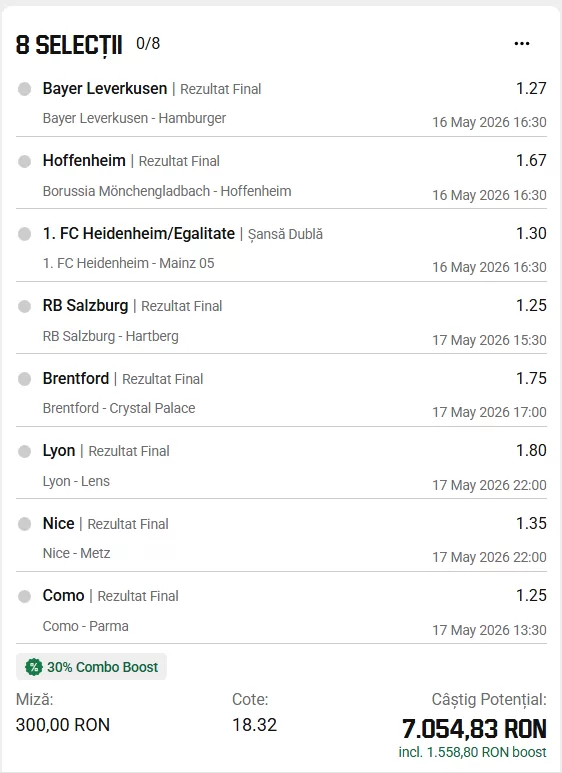 Biletul zilei Unibet