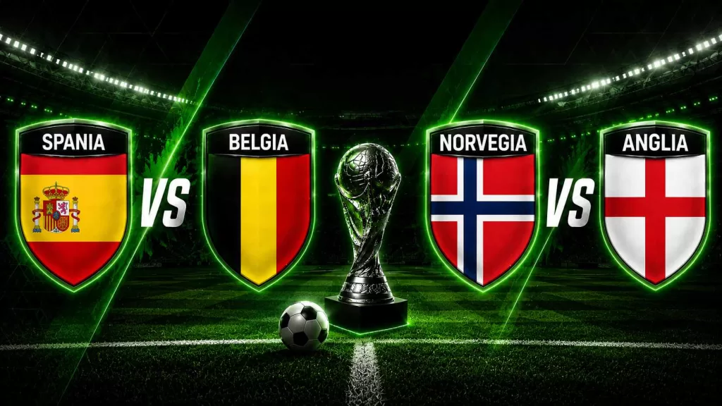 Analiză și ponturi pentru Spania – Belgia si Norvegia – Anglia, din sferturile de finală ale turneului mondial de fotbal 2026. 1 turneul final