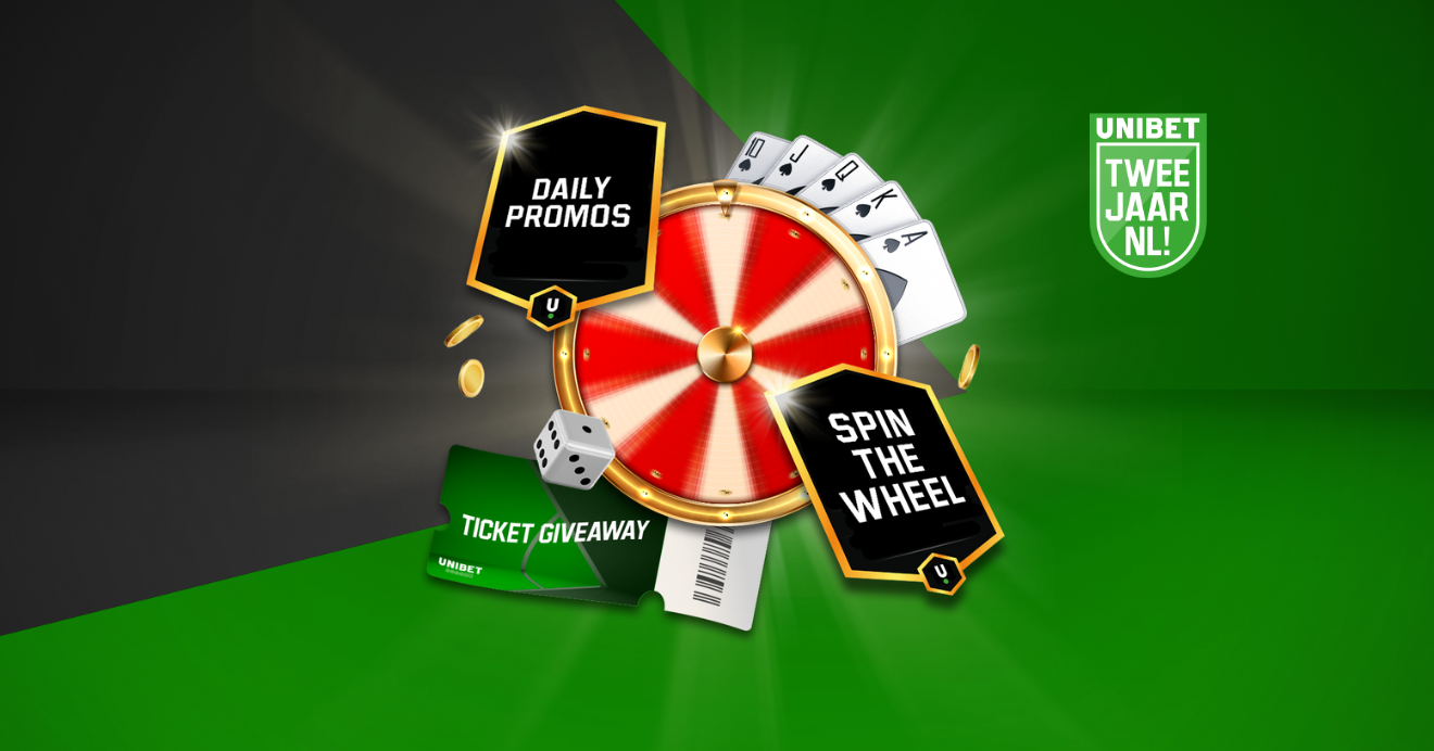 UniBet 2-jarig jubileum header afbeelding