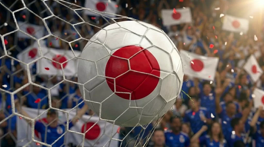 Japan WK 2026: selectie, programma en kansen 1 Ball in goal with supporters 202606070919