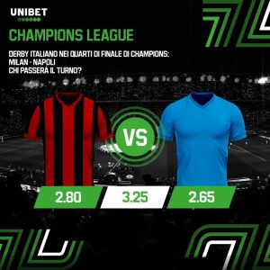 Champions League: tutto quello che c’è da sapere sull’andata dei quarti di finale Milan-Napoli