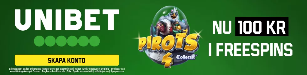 Mest spelade & populära casinospel hos Unibet i oktober 2025 2 2 5 Casino Pirots 4 Freespinns 100kr 980x240 SEO jpg